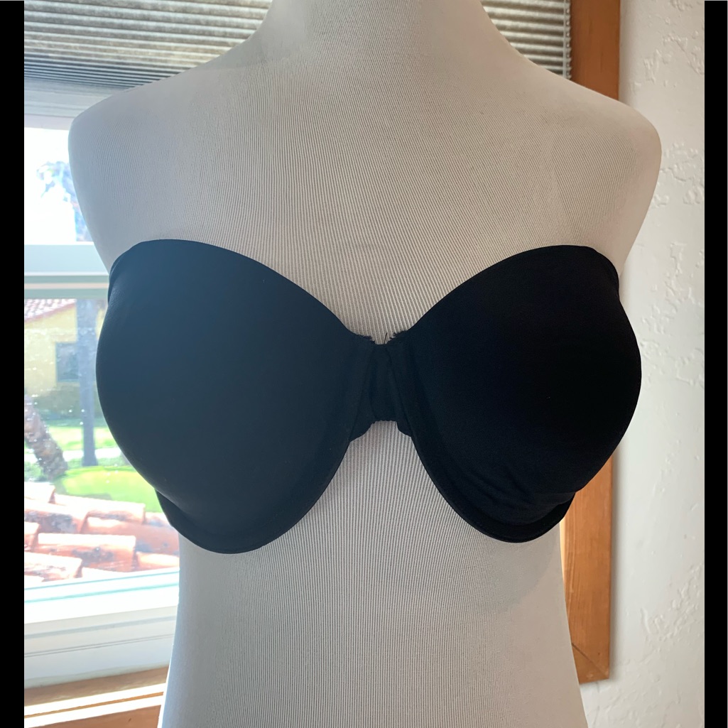 Maidenform Bra,Black Strapless, Underwire, Padding